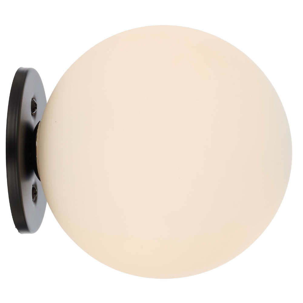 Gaston Black Wall Light with Choice of 6 Glass Colours and Textures