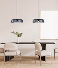 Thumbnail for GELATINA: Interior Dome Glass with Brass Highlight Pendant Lights