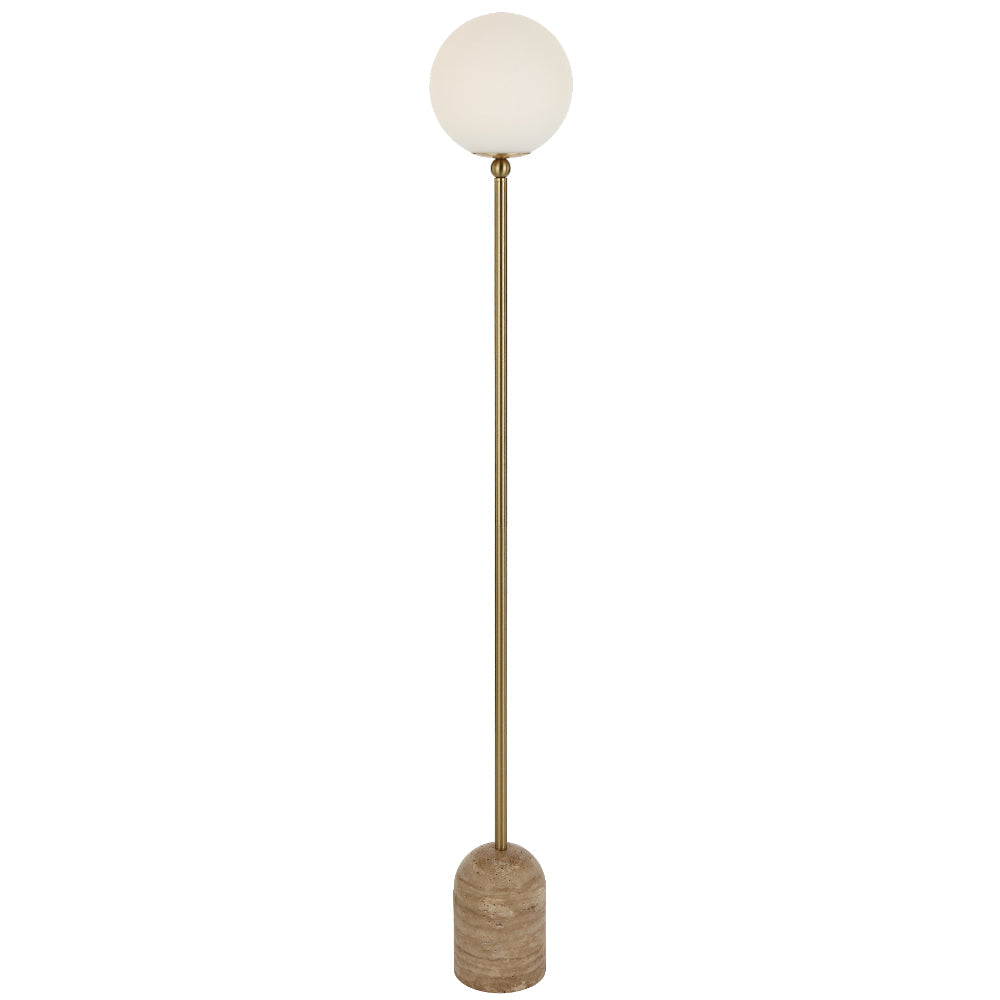 Gina Black/Smoke or Beige/Opal Travertine Floor Lamp
