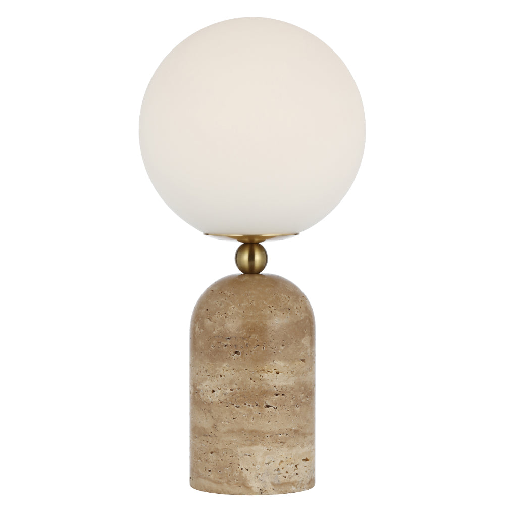 Gina Black/Smoke or Beige/Opal Travertine Table Lamp