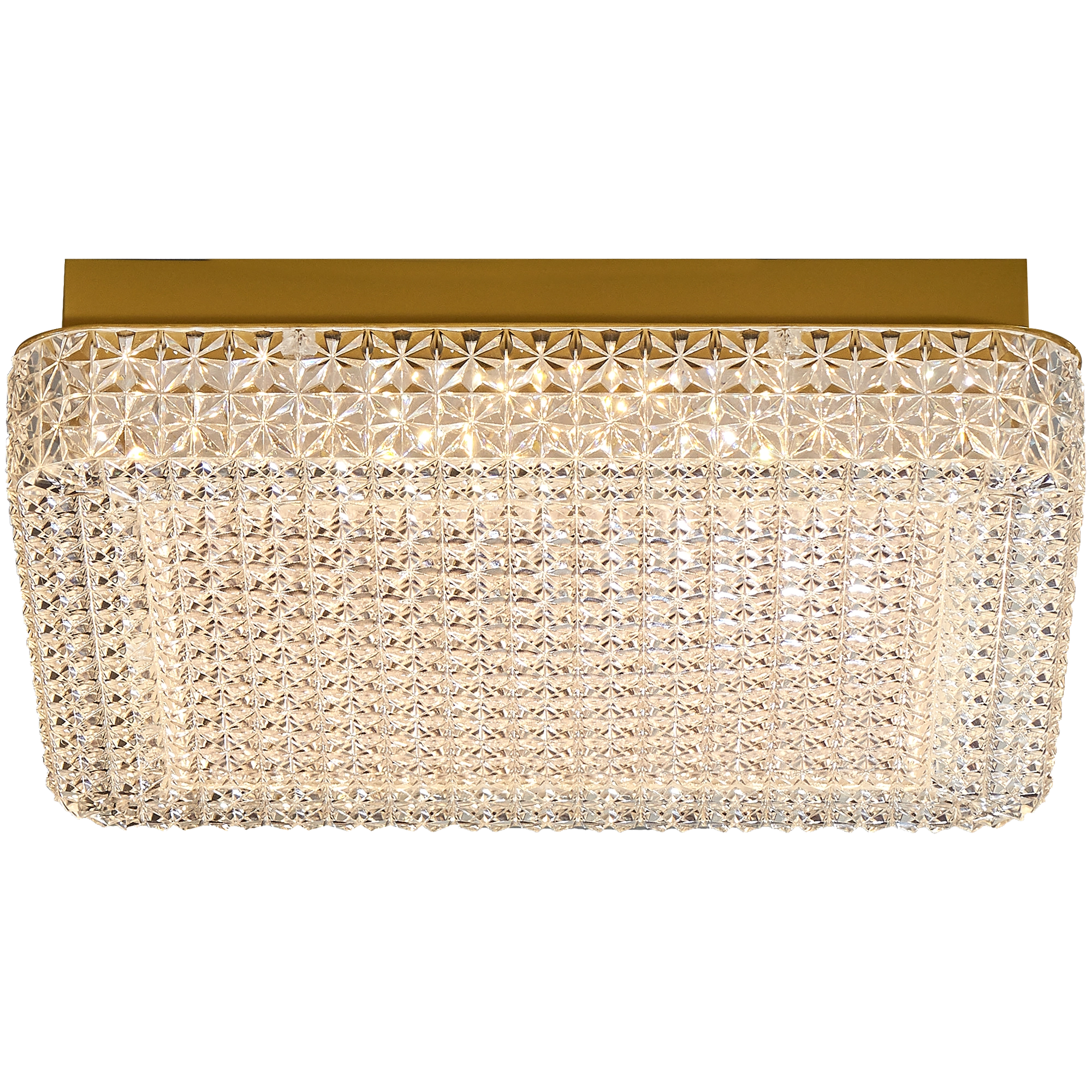Gleam Matt Gold & Crystalline 31W 400mm CCT Square Acrylic LED CTC/Oyster
