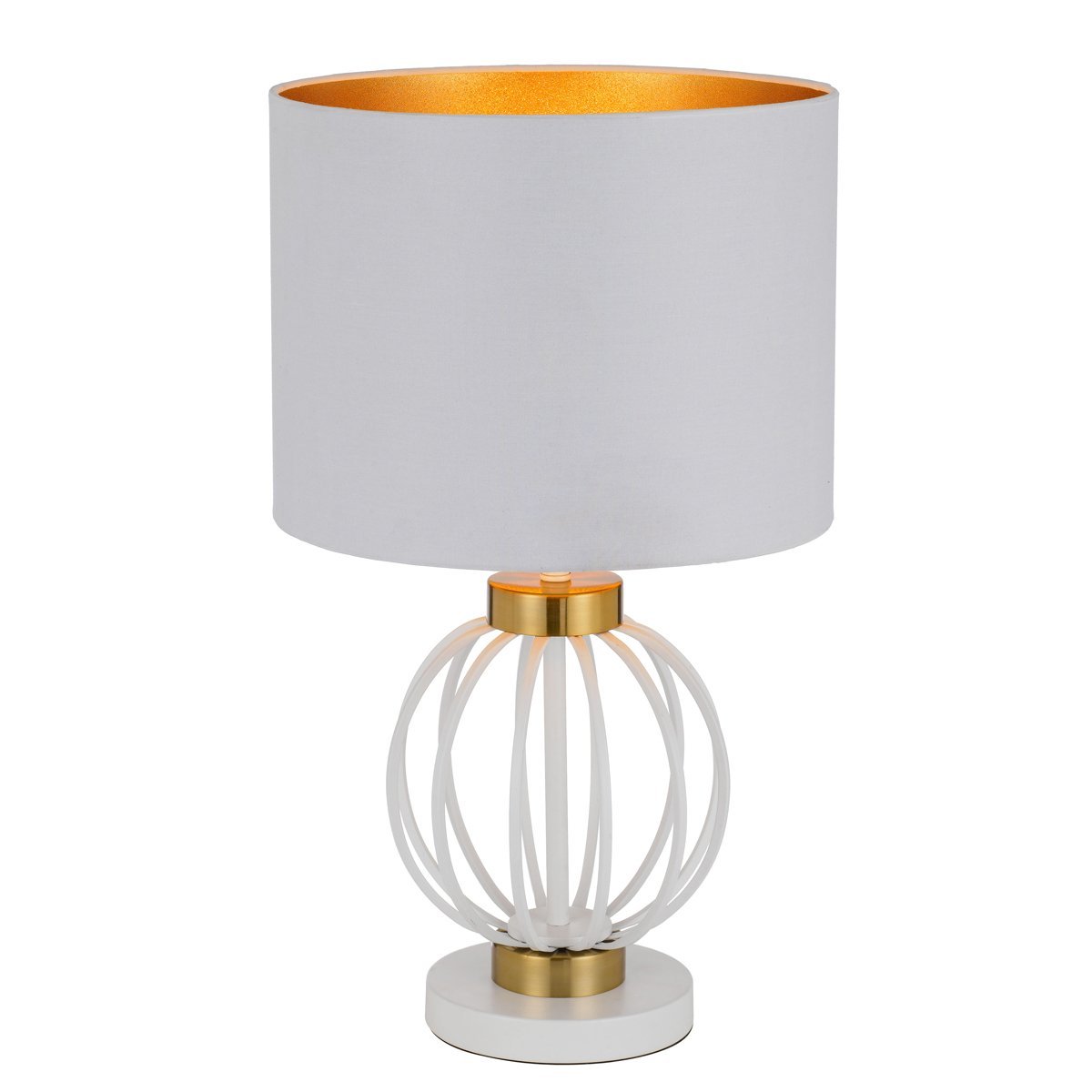 Grada Table Lamp in Antique Gold and White