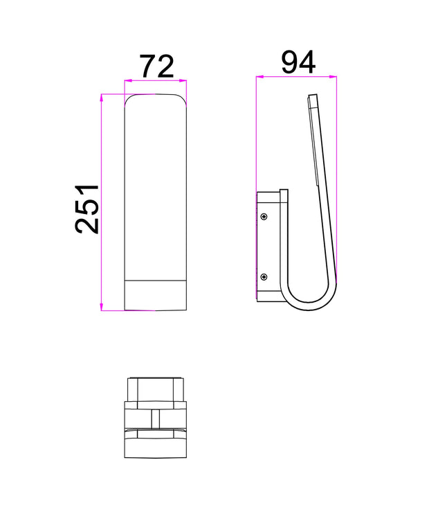 HAK: LED Tri-CCT Exterior Hook Wall Lights IP65