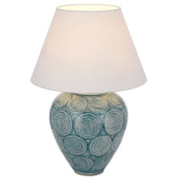 Thumbnail for Hannah Table Lamp in Blue & white with White Shade