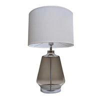 Thumbnail for Harper 1 Light Table Lamp in Smoked Glass with White Shade