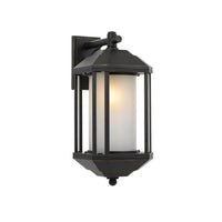 Thumbnail for Havard Small IP44 Exterior Wall Light in Black with Frosted Glass