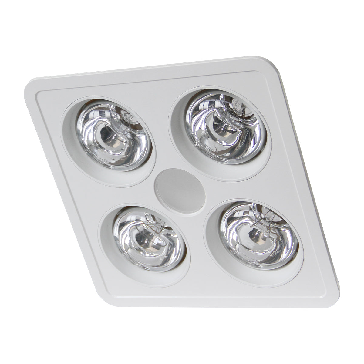 HEATFORCE DC - 4 Heat DC Bathroom 3in1, 290 m³/hr, 4 x 275w Heat Lamps & 10w Tri-colour LED downlight. Standard, 10min timer & 24/7 run -White