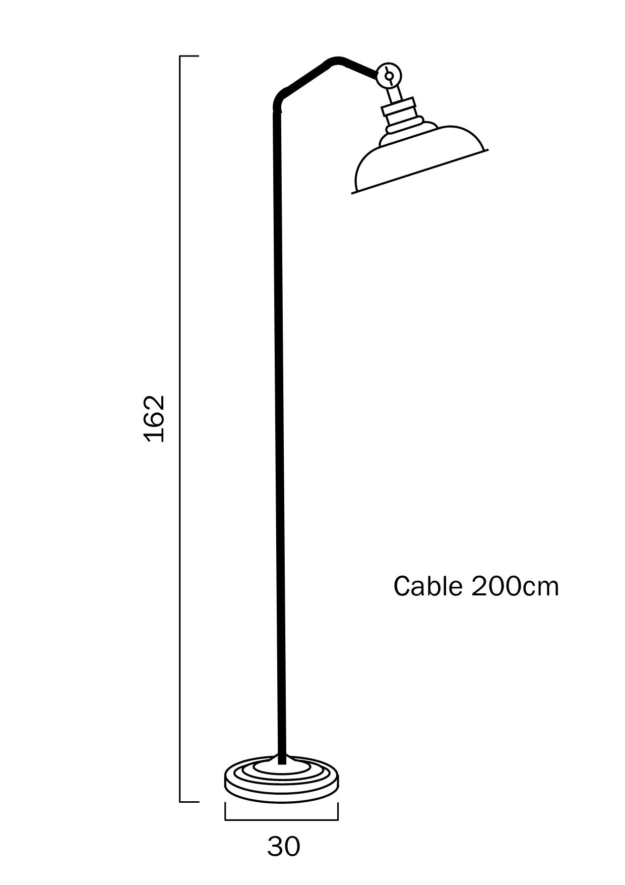 Hertel Black & Antique Brass Floor Lamp with Amber Glass Shade