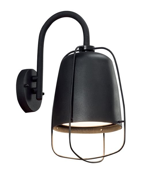 Hink Exterior Surface Mounted ES Wall Lamp in Matt Black