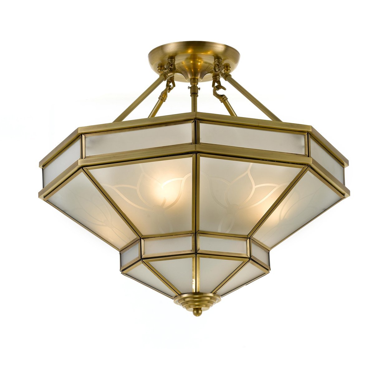 Howard 4 Light Antique Brass Semi Flush Mount Light