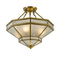 Thumbnail for Howard 4 Light Antique Brass Semi Flush Mount Light