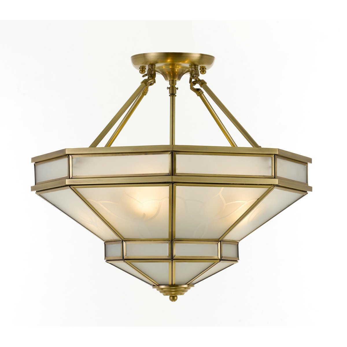 Howard 4 Light Antique Brass Semi Flush Mount Light