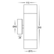 HV1028T - Maxi Tivah Aluminium Black TRI Colour Up & Down Wall Pillar Lights