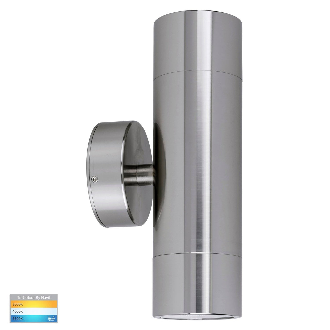 Maxi Tivah 2 x 12W Tri-Colour LED Up & Down Wall Pillar Light 316 Stainless Steel