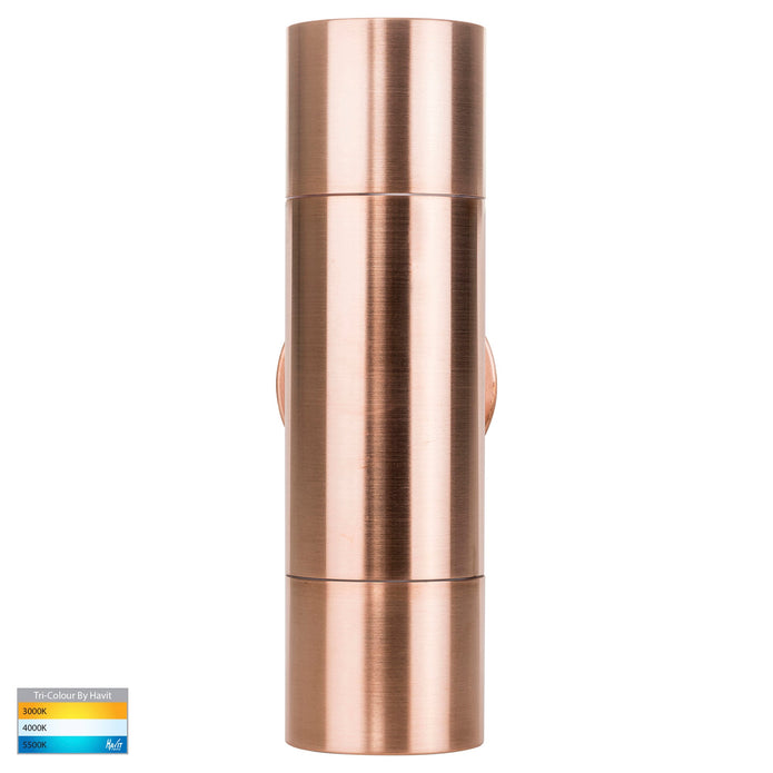 HV1015T-HV1017T - Tivah Solid Copper TRI Colour Up & Down Wall Pillar Lights