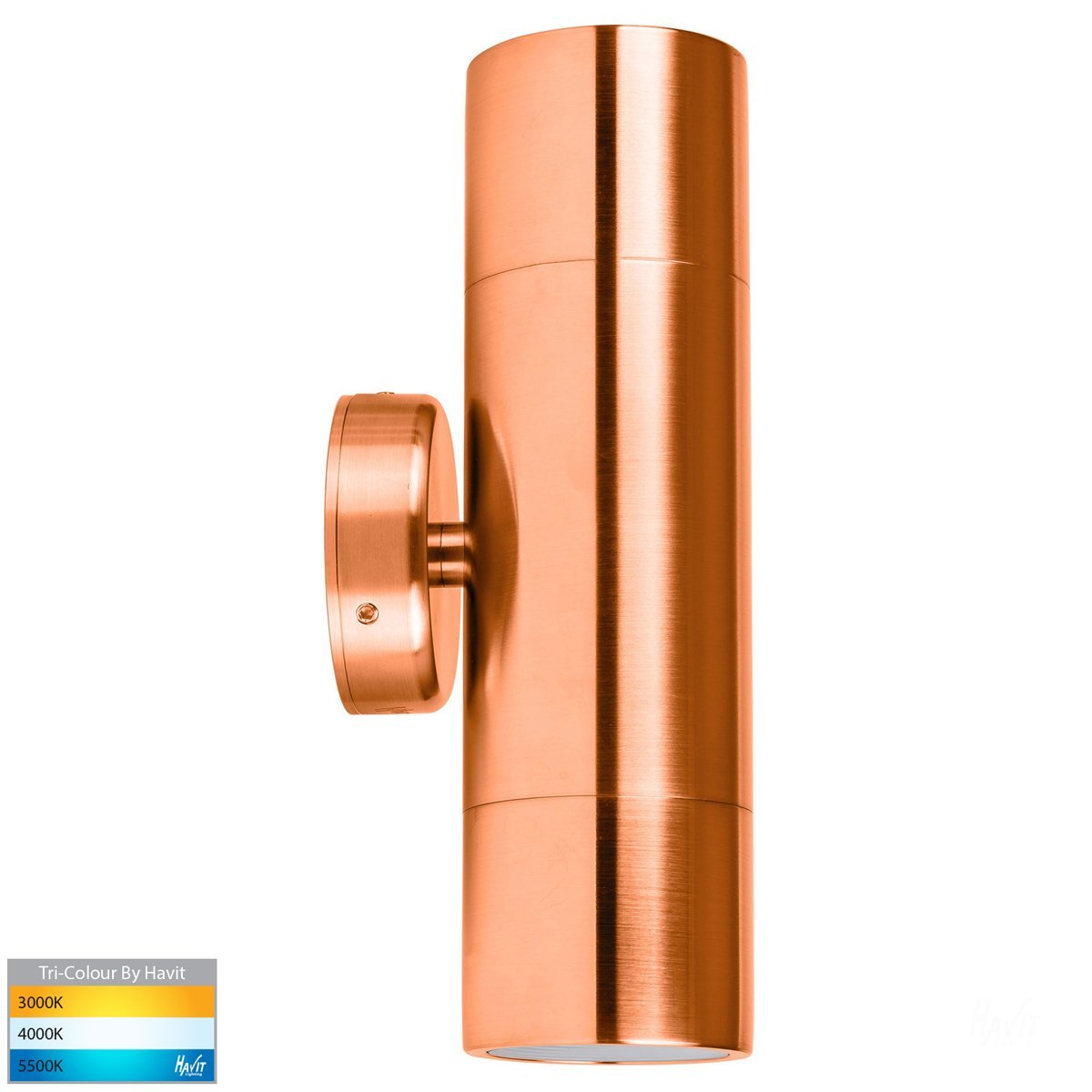 240v Tivah Up & Down Wall Pillar Light Solid Copper