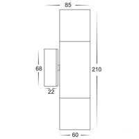 Thumbnail for 240v Tivah Up & Down Wall Pillar Light Black