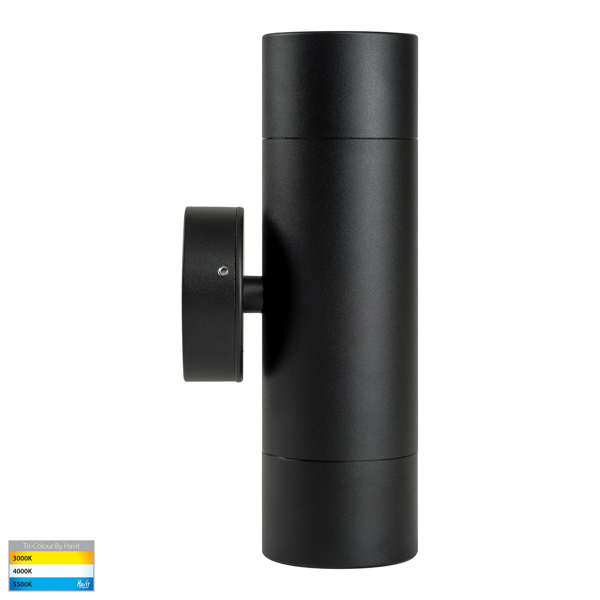 HV1028T - Maxi Tivah Aluminium Black TRI Colour Up & Down Wall Pillar Lights