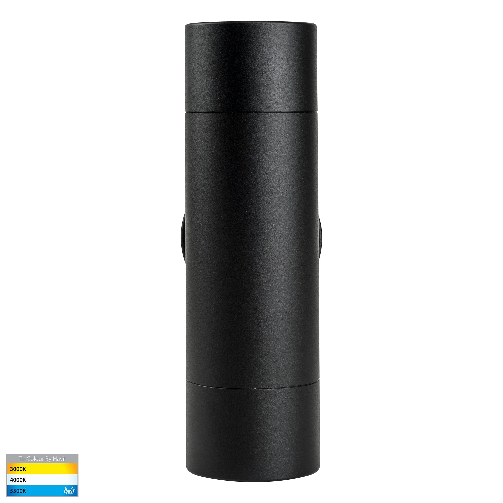 HV1028T - Maxi Tivah Aluminium Black TRI Colour Up & Down Wall Pillar Lights