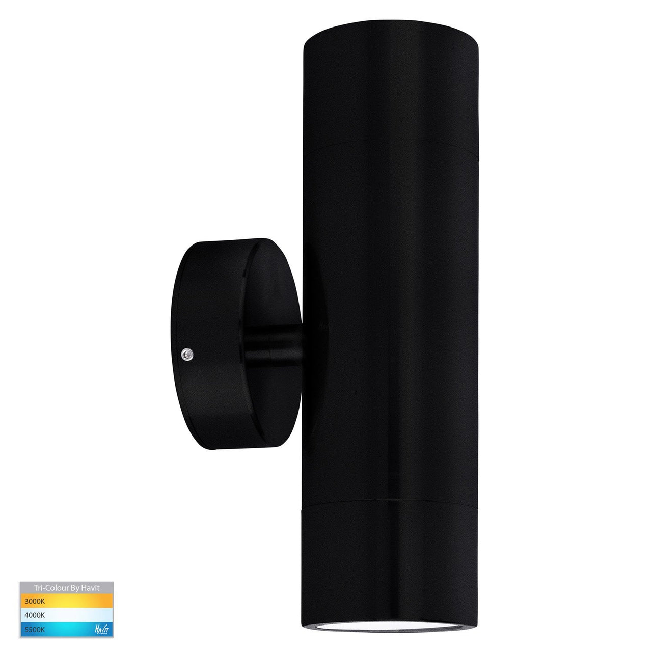 Maxi Tivah 2 x 12W Tri-Colour LED Up & Down Wall Pillar Light Black