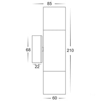 Thumbnail for HV1045T-HV1047T - Tivah Silver TRI Colour Up & Down Wall Pillar Lights