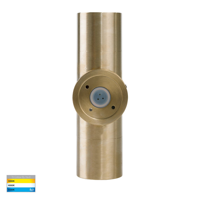 HV1055T-HV1057T - Tivah Solid Brass TRI Colour Up & Down Wall Pillar Lights