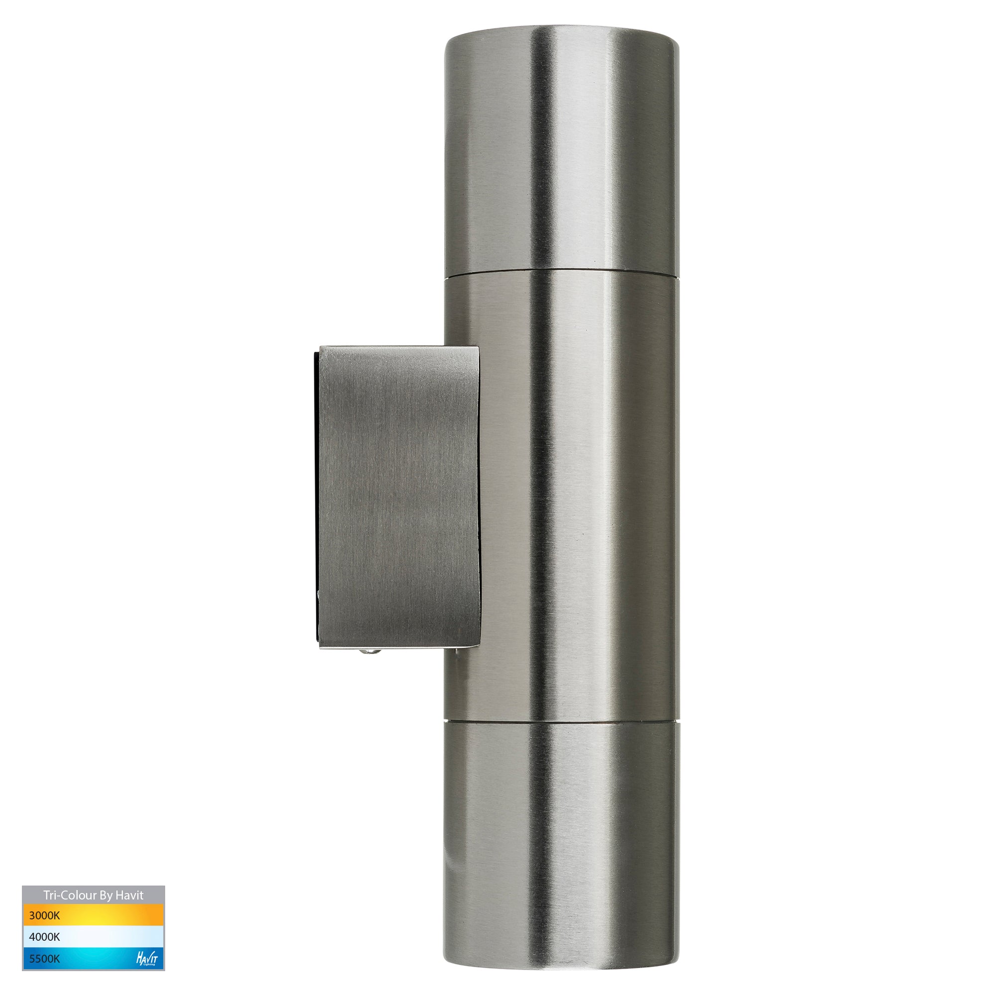 HV1071T - Piaz Stainless Steel TRI Colour Up & Down Wall Pillar Lights
