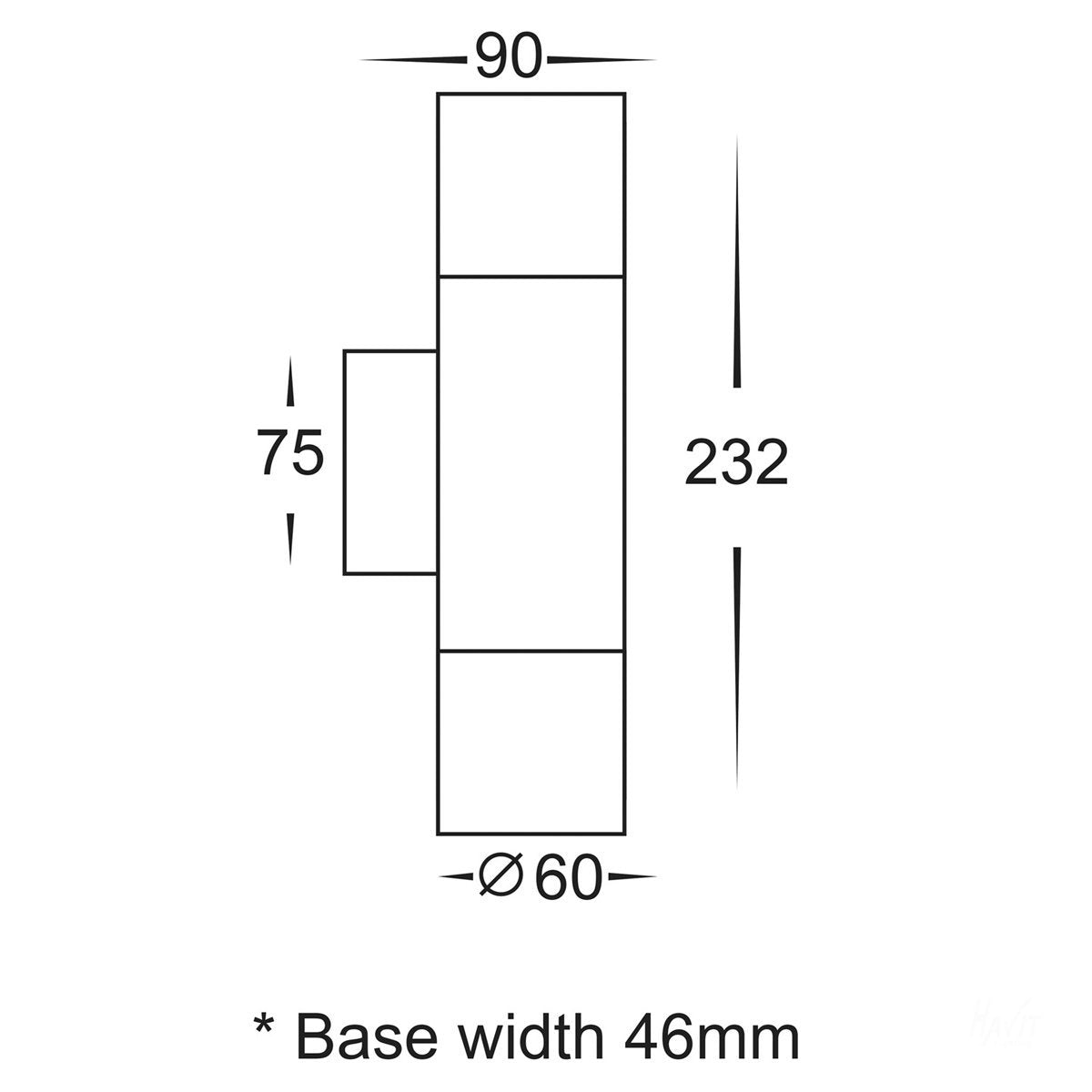 240v Piaz Up & Down Wall Pillar Light Stainless Steel