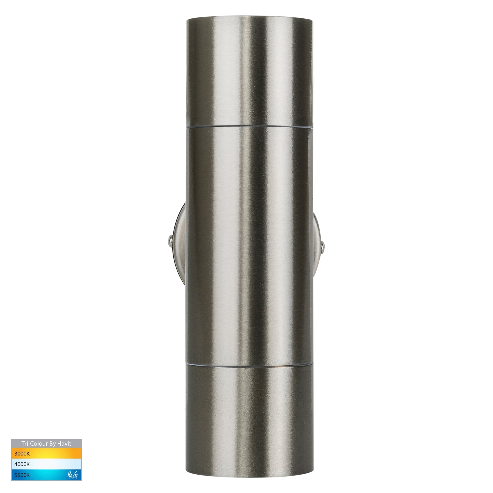 HV1072T  - Fortis Stainless Steel TRI Colour Up & Down Wall Pillar Lights