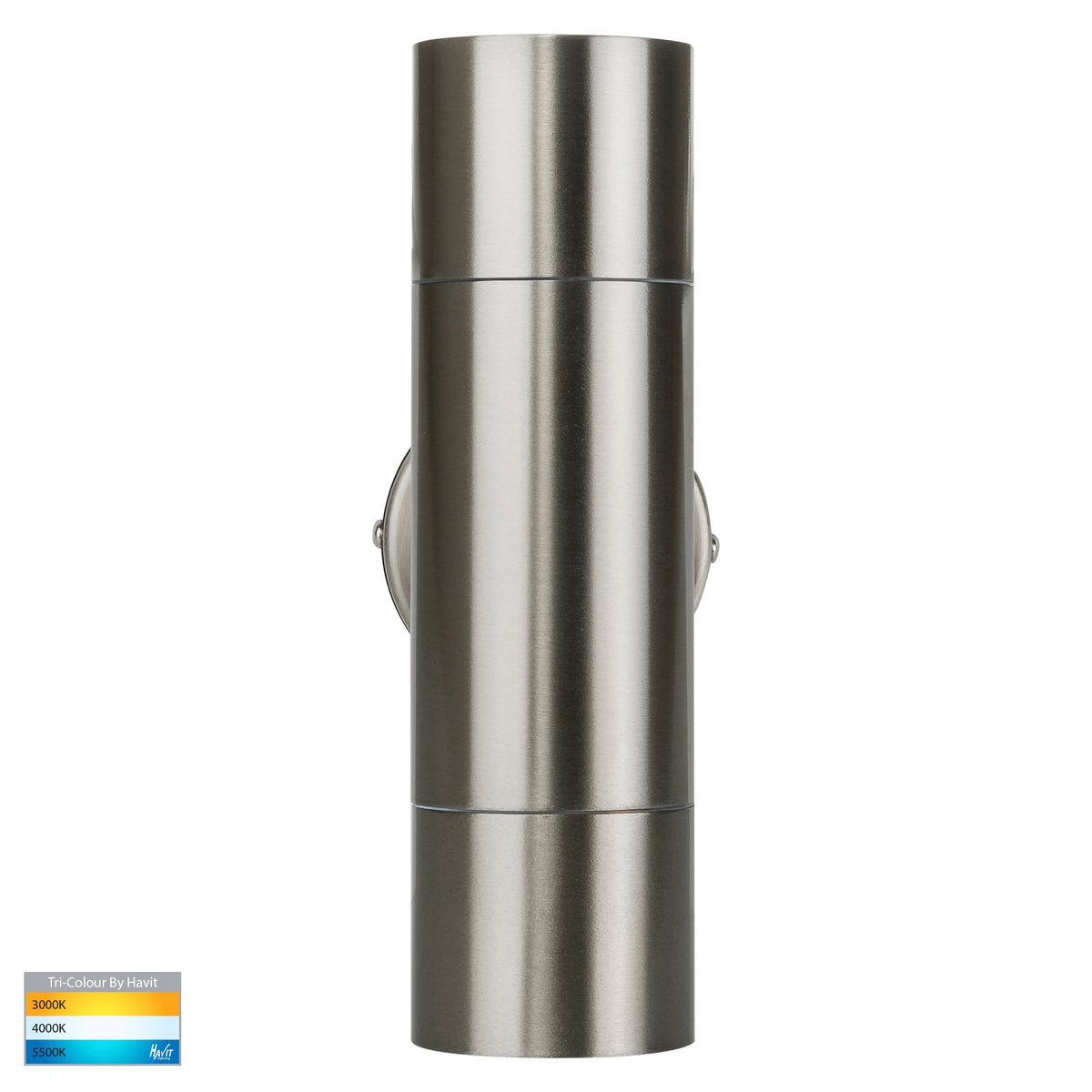 HV1072T  - Fortis Stainless Steel TRI Colour Up & Down Wall Pillar Lights