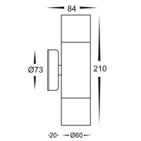 Thumbnail for 240v Fortis Up & Down Wall Pillar Light Stainless Steel