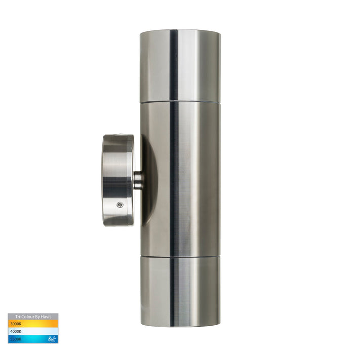 HV1085T-HV1087T - Tivah Titanium Aluminium TRI Colour Up & Down Wall Pillar Lights