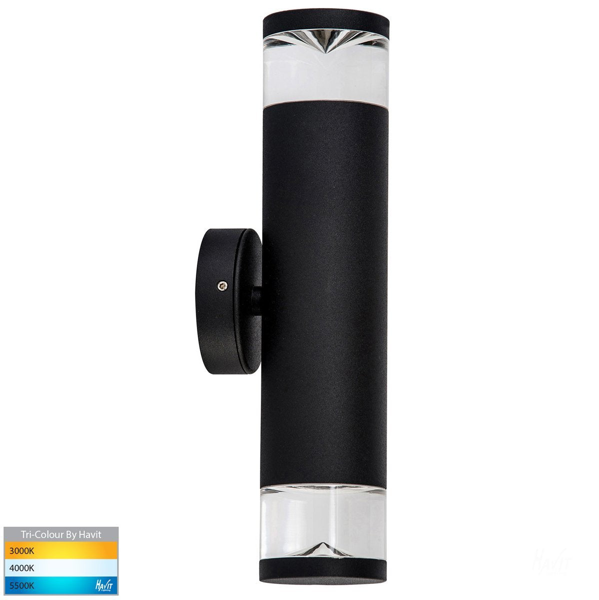 240v Highlite Up & Down Wall Pillar Light Black