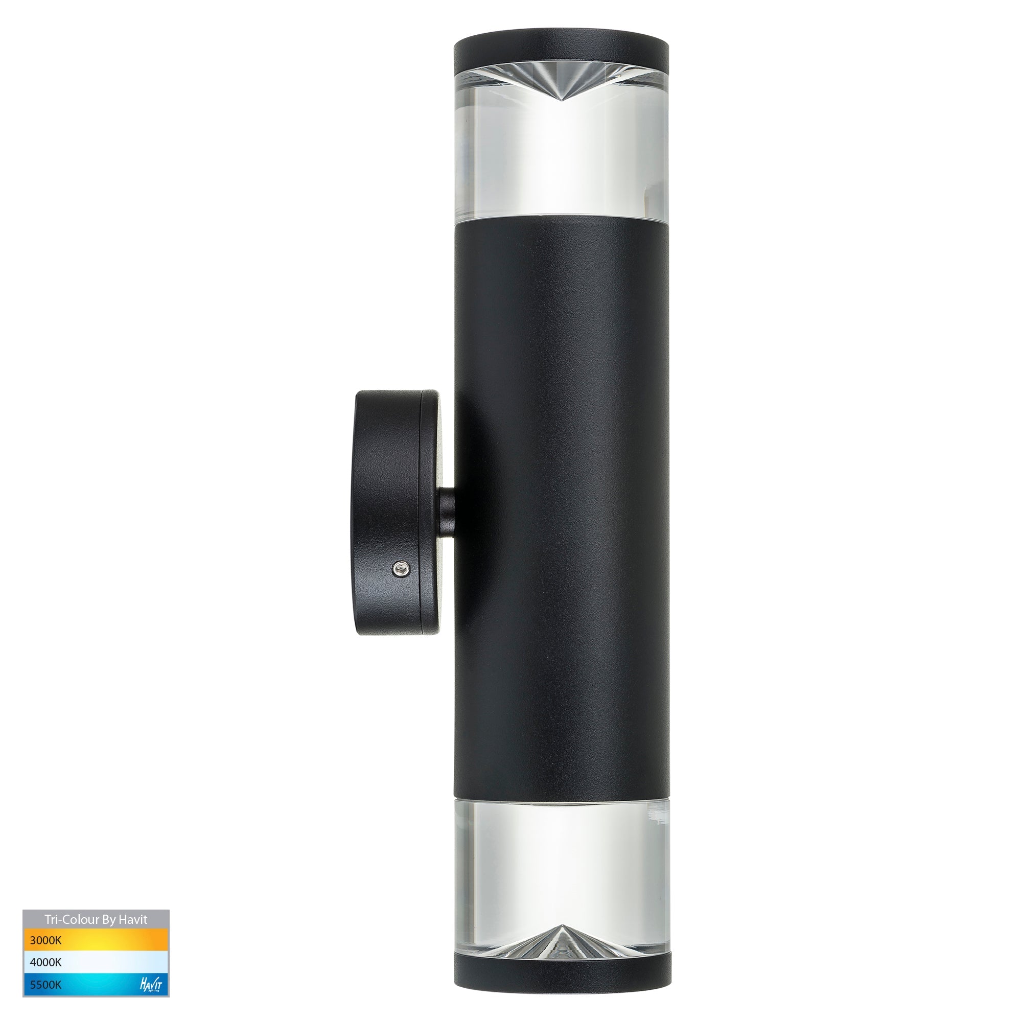 HV1089T-BLK-240V - Highlite Black TRI Colour Up & Down Wall Pillar Lights