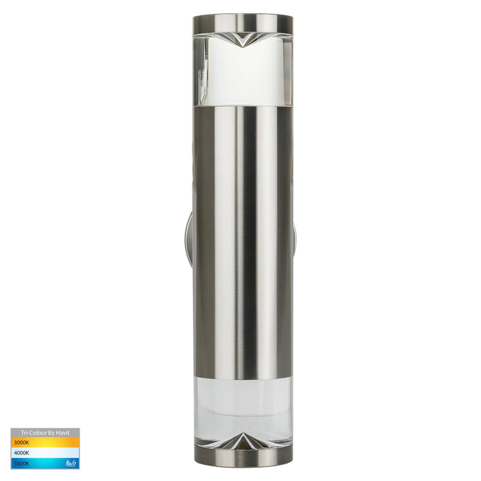HV1089T-TTM - Highlite Titanium Aluminium TRI Colour Up & Down Wall Pillar Lights