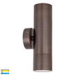 HV1095T-HV1097T - Tivah Antique Brass TRI Colour Up & Down Wall Pillar Lights