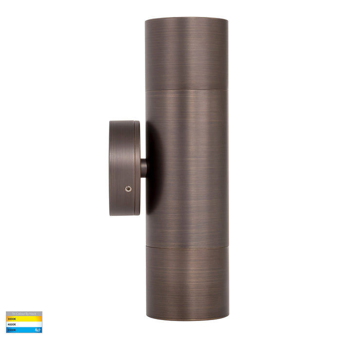 HV1095T-HV1097T - Tivah Antique Brass TRI Colour Up & Down Wall Pillar Lights