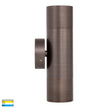 HV1095T-HV1097T - Tivah Antique Brass TRI Colour Up & Down Wall Pillar Lights