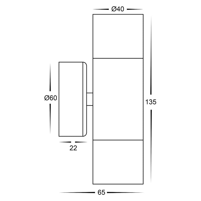 HV1007MR11NW - Mini Tivah 316 Stainless Steel Up & Down Wall Pillar Lights