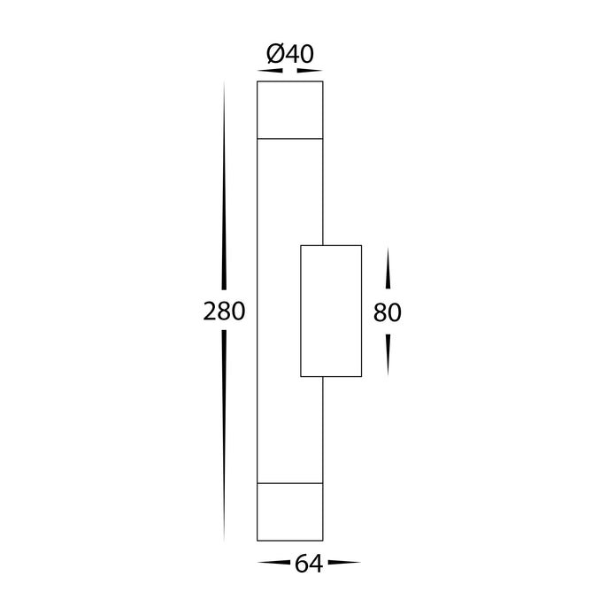 HV10393T - Dugo Up & Down Wall Pillar Light White