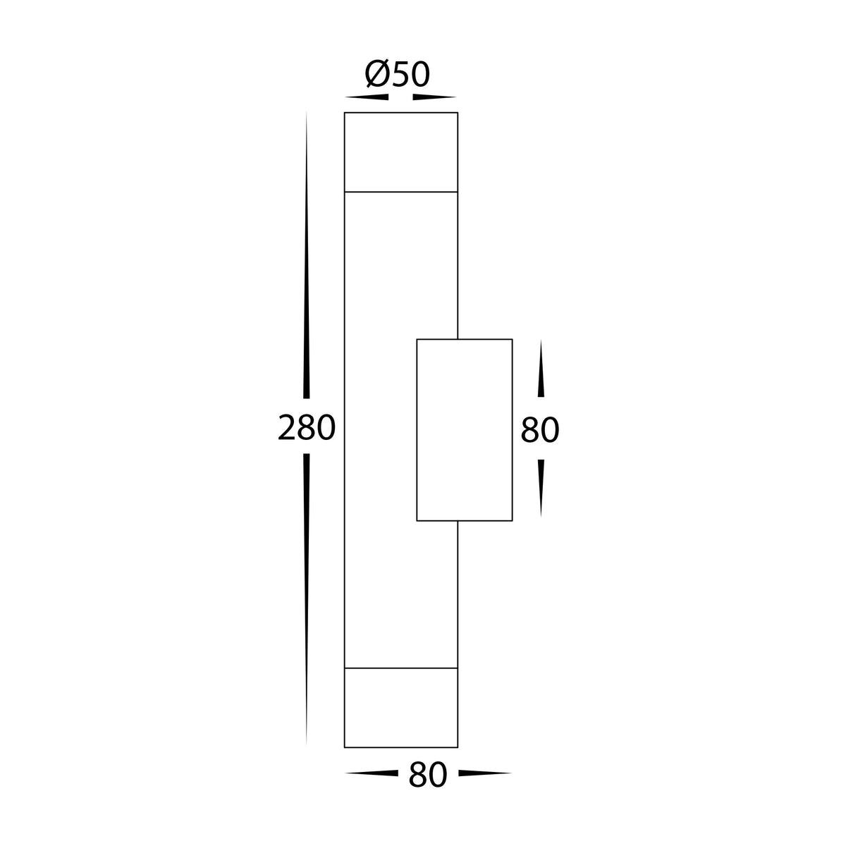 HV10294T - Dugo Up & Down Wall Pillar Light Black