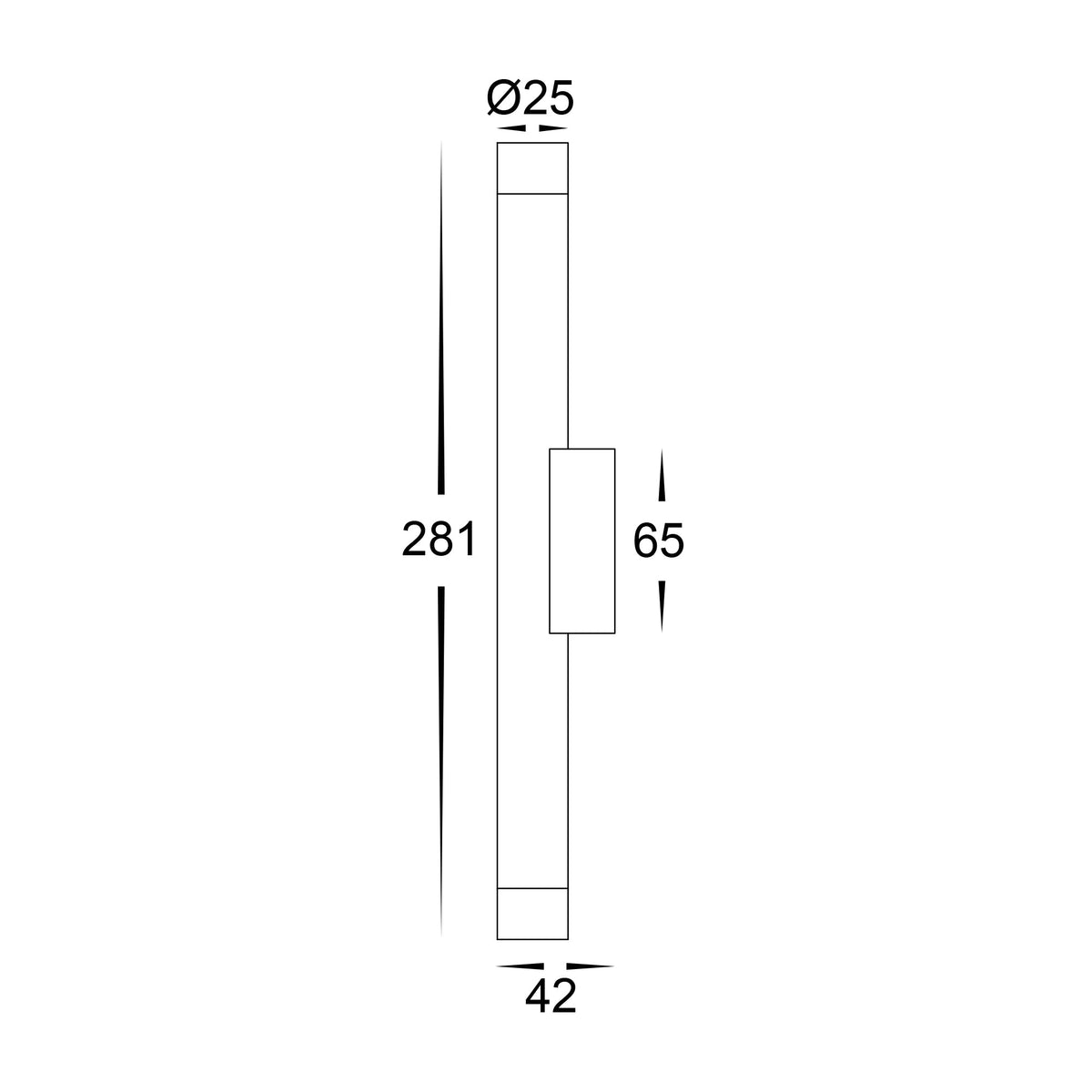 HV10395T - Dugo Up & Down Wall Pillar Light White