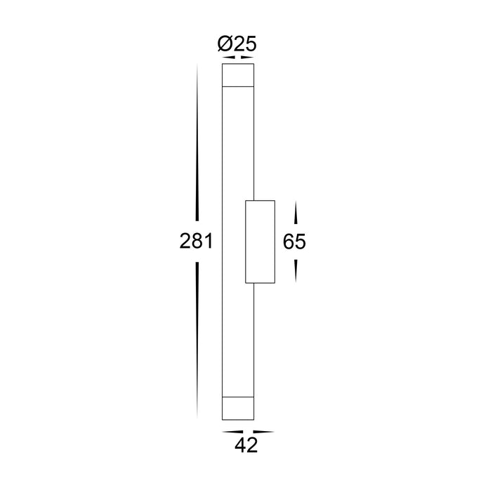 HV10395T - Dugo Up & Down Wall Pillar Light White