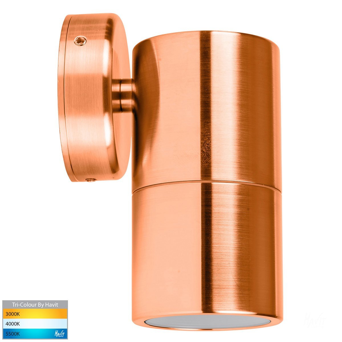 240v Tivah Single Fixed Wall Pillar Light Solid Copper