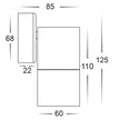HV1125T-HV1127T - Tivah Black TRI Colour Fixed Down Wall Pillar Lights