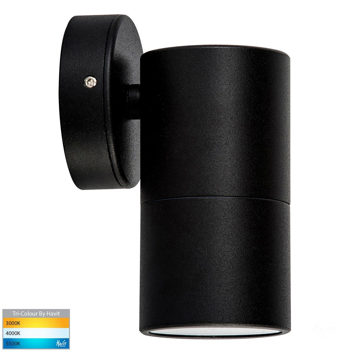 240v Tivah Single Fixed Wall Pillar Light Black