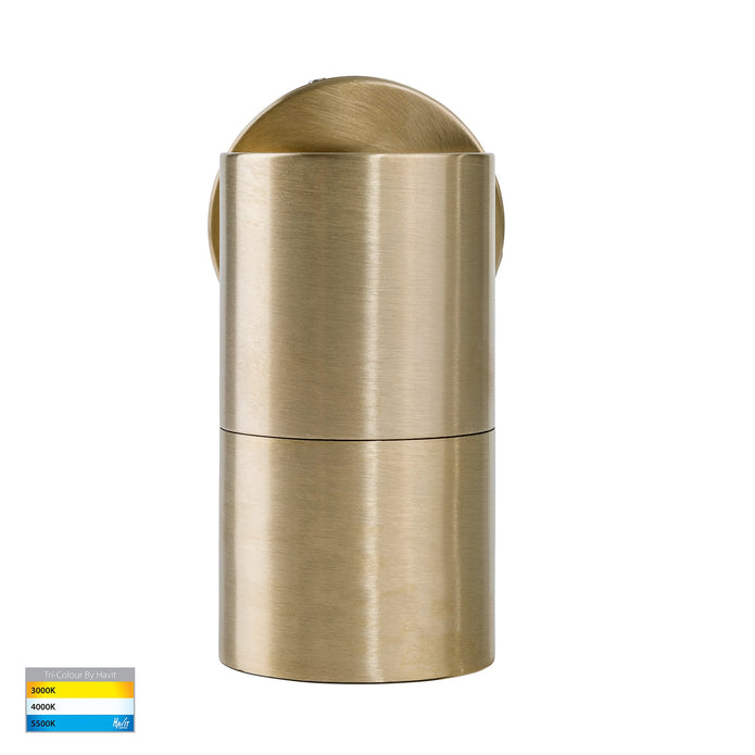 HV1155T-HV1157T - Tivah Solid Brass TRI Colour Fixed Down Wall Pillar Lights