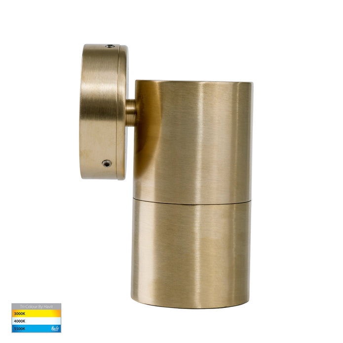 HV1155T-HV1157T - Tivah Solid Brass TRI Colour Fixed Down Wall Pillar Lights