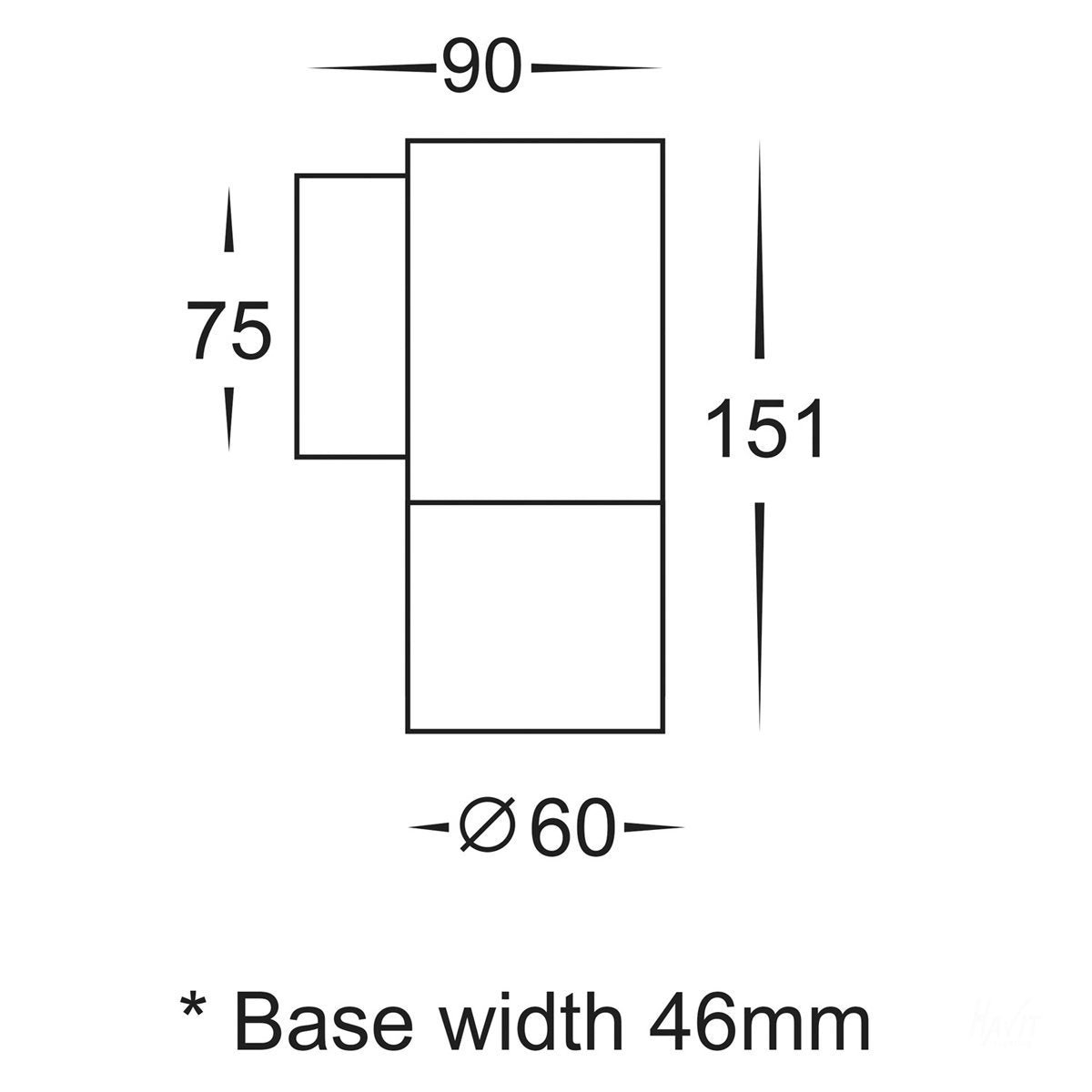 240v Piaz Single Fixed Wall Pillar Light Stainless Steel