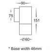 HV1171T - Piaz Stainless Steel TRI Colour Fixed Down LED Wall Pillar Light